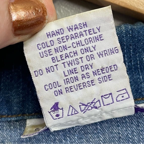 Susan Graver Jacket Womens Large Floral Beaded Embroidered Denim Blazer Stretch - Picture 5 of 12